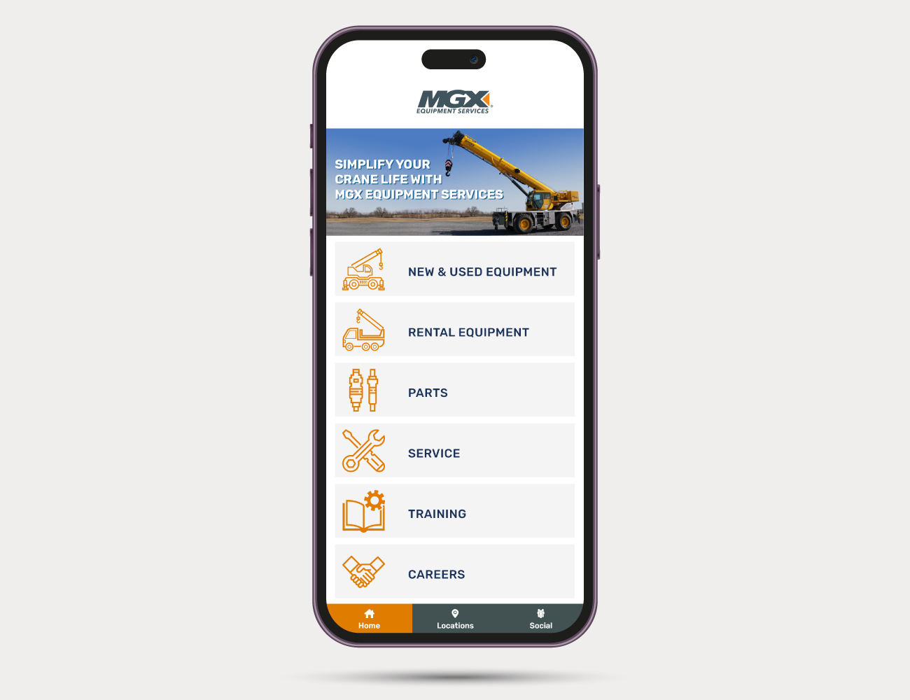 Native App -MGX Equipment Services